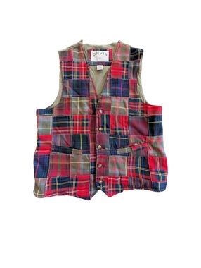 Orvis Wool Tartan Patchwork Waistcoat Vest, Size M